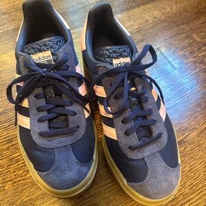 Adidas Women's Navy and Pink Sneakers